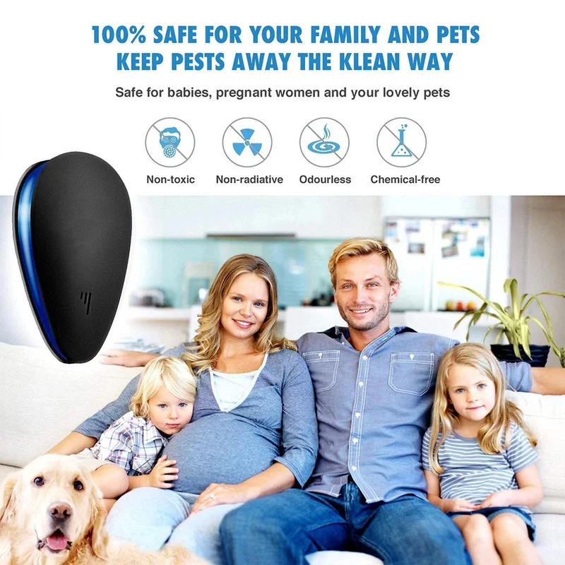 

New US/UK/EU Plug White/black 6W Energy Saving Ultrasonic Pest Repeller Ant Household Electronic Insecticide Mouse Pest Reject