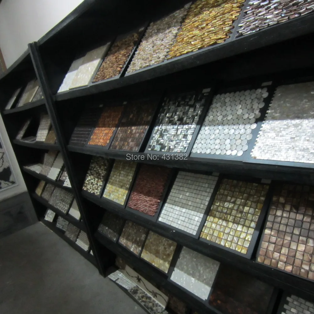 Mother of pearl yellow shell mosaic tiles-Natural