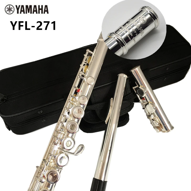 Top Japan Flute 16 Hole with E Key YFL 271 Silver Plated Flute C Key White Copper Flauta Transversal Music Instrumentos