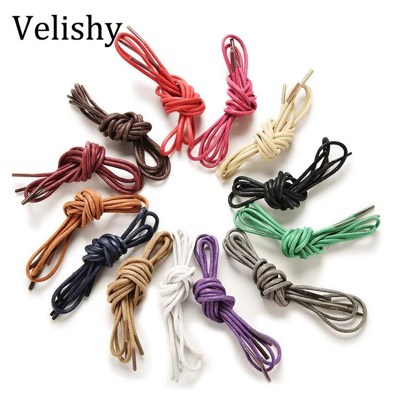 75cm Nylon Round Waxed Coloured Shoelaces Elastic Leather Shoes Strings Boot Sport Shoe Laces Cord Casual Athletic Shoe String