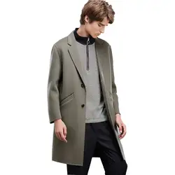 2017 Для Мужчин's Шерстяные пиджаки Куртки осень-зима кашемировое пальто Для мужчин толстые Для мужчин кашемир длинное пальто