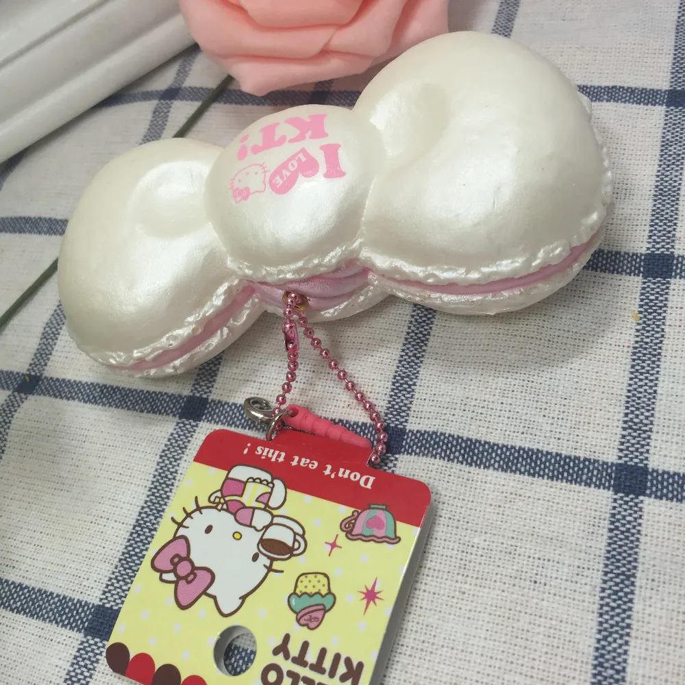 1 шт. милый рисунок «Hello Kitty» лук мягкими игрушками Kuwaii Squishys игрушка сотовый телефон шарм Jumbo Squishies оригинальной посылка (7 видов цветов)