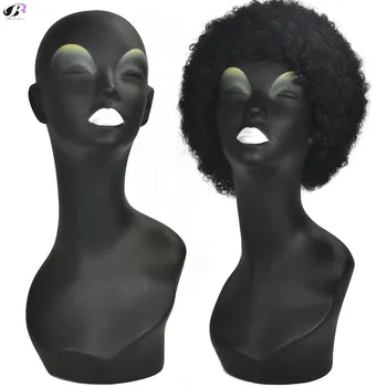 

Black Female Mannequin Manikin Head Wig Stand Make up Model Wig Cap Jewelry Hat Display Holder Stand Training Head