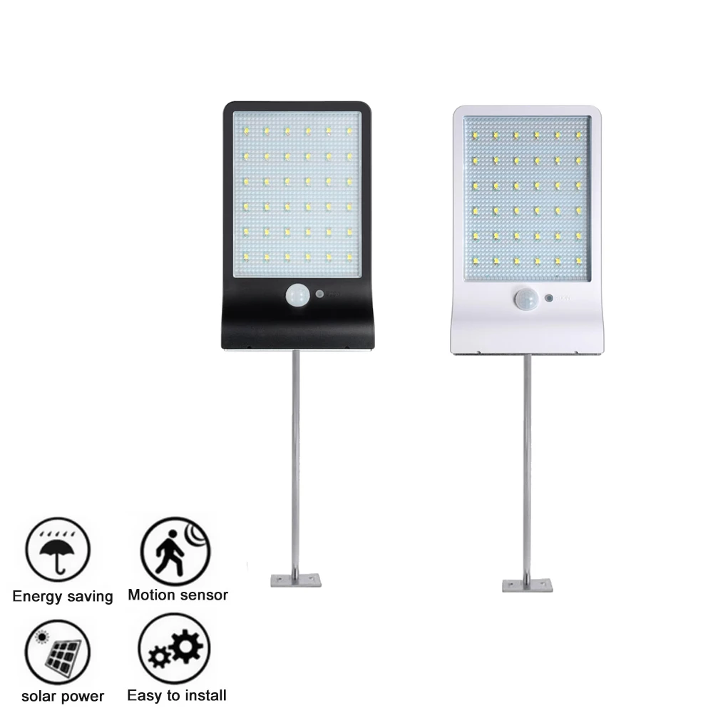 

48/36 LED Solar Power Solar Powered Light Infrared & night Sensor Wireless Outdoor IP65 lamp Street wall spot Light w metal pole
