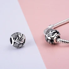 Призывающий ангелов Аутентичные 925 лист стерлингового серебра с Clrar CZ Подвески fit Браслеты Для женщин изготовление бусин и ювелирных изделий CYZ050