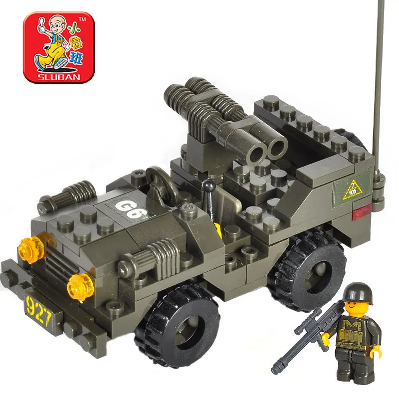 

Plastic toy building blocks kits double gun carrages child educational toys assembling insert toys