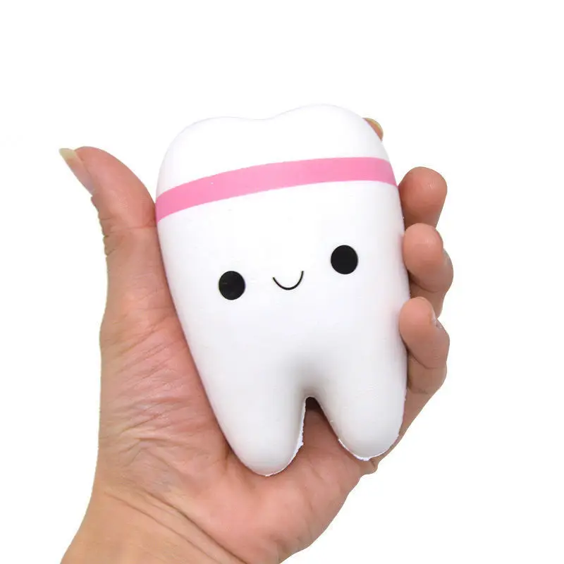 Kawaii замедлить рост мягкими игрушками пены зубы кукла весело приколами шутка Симпатичные мягкие зубы Детский подарок унисекс дети разные