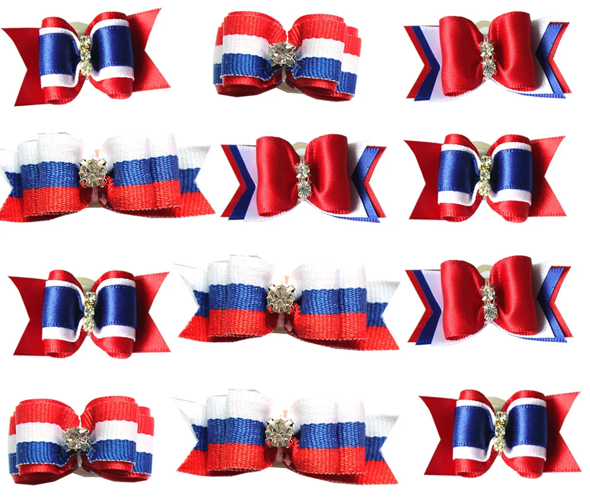 50pcs Whole Sale font b Pet b font Puppy Dog Cat Hair Bows 4th of July