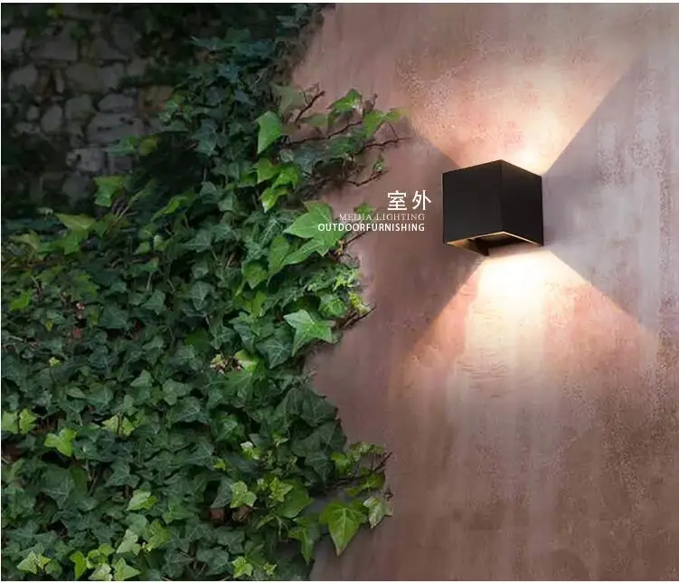 Вы 1 шт. 7 Вт 12 Вт светодиодный настенный светильник Открытый водонепроницаемый IP65 Современный короткий куб регулируемые настенные лампы для гостиной крыльца садовая лампа