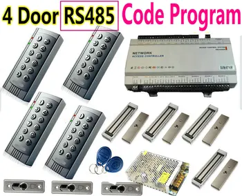 

4 Door RS485 line Max 1,200meter 485 lines connect Access Controller,Keypad Numer Code+EM ID slave wiegand26/34 reader control,