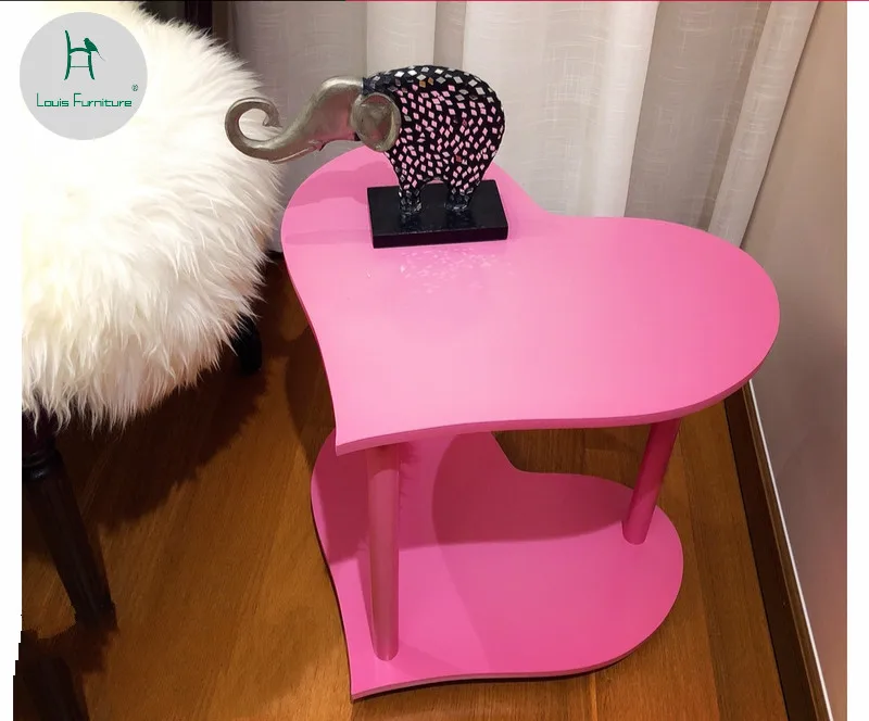 

Louis Fashion Coffee Tables Modern Simple Solid Wood Heart Type Small Apartment Creative Sofa Side Mini