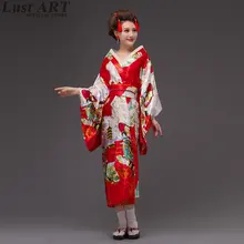 Традиционное японское кимоно платье косплей Женский юката женский haori японский костюм гейши obi Япония Одежда AA316