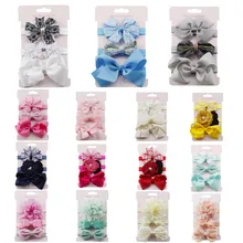 Hairband Set 3Pcs Hot Sale Baby Girl Hairband Children Hair Wear For Kids Head Band Elastic Floral Hair Girls baby Bowknot