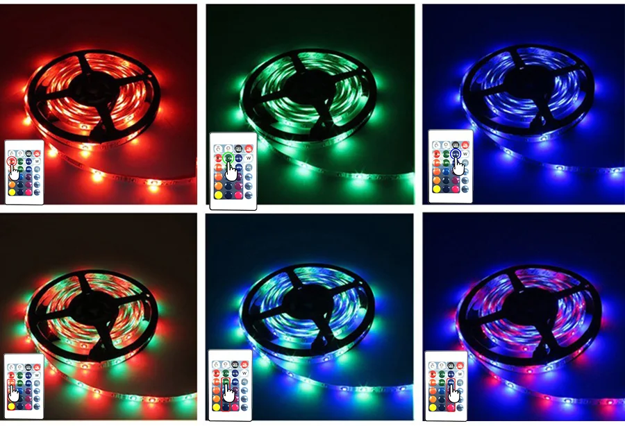 5 м, 300 светодиодов, не водонепроницаемый RGB светодиодный светильник, 2835 12 В постоянного тока, 60 светодиодов/м, гибкий светильник, лента, лента, белая/теплая белая/RGB лента