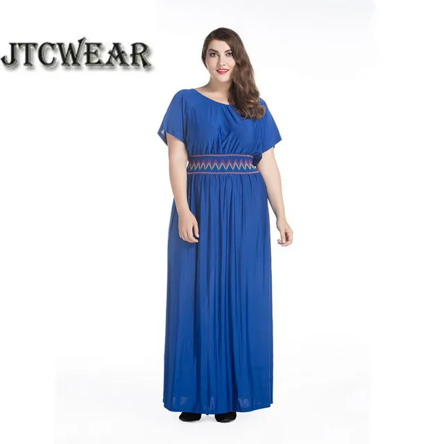 280 Jtcwear Plus Taille Femme Plage Longue Robe Grande Taille 5xl 6xl 7xl Glace Soie Tunique Lâche Bohème Party Club Casual Robe De Plancher 751