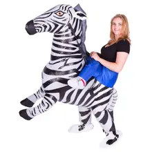 Забавный надувной маскарадный костюм для взрослых с принтом зебры, костюм для катания на костюме зебры на Хэллоуин, Пурим, олень, 150 см-200 см