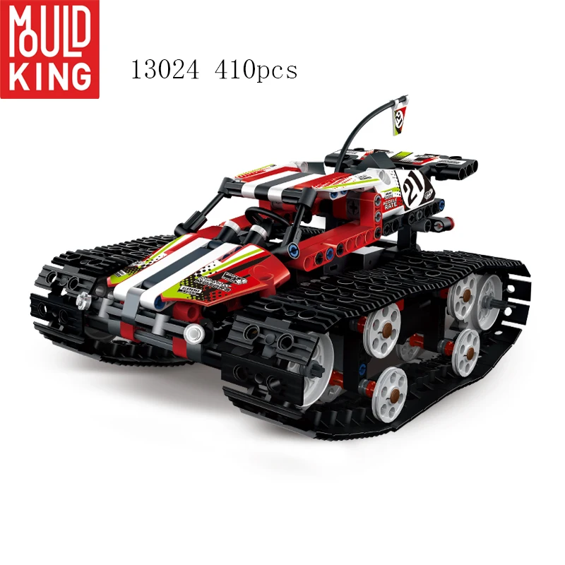 

Mould King Technic Building Blocks 13024 410pcs Remote Control Tracked Racer with Power Function Building Car Toys for Kids Gift