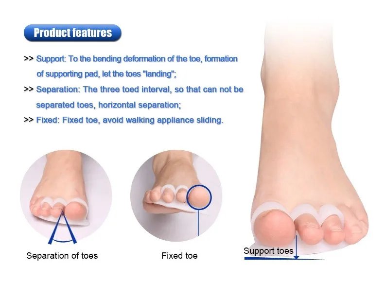 1 пара, Перекрытие пальцев ног, корректор вальгусной деформации, ортез, молоток, пальцы, инструмент для восстановления, разделитель пальцев ног