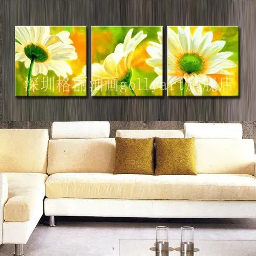 hand made 3 panel canvas art modern abstract oil painting home decoration pictures on the wall | Дом и сад