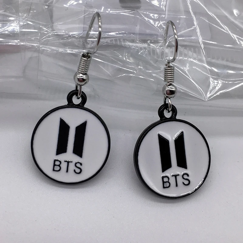 

BTS Letters Popular Earrings Fashion Jewelry Korean Pop Music Geometry BTS Earring Women Hip Hop Charm Ornaments