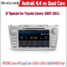 Free shipping car DVD player GPS Navigator for Toyota CAMRY 2007-2011 Andorid4.44 Quad-Core System Free 8G map card