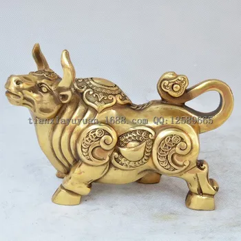 

Chinese Copper Fortune Cattle Lucky Cow Lucky Bull Buddhism Supplies Copper Furnishing Articles