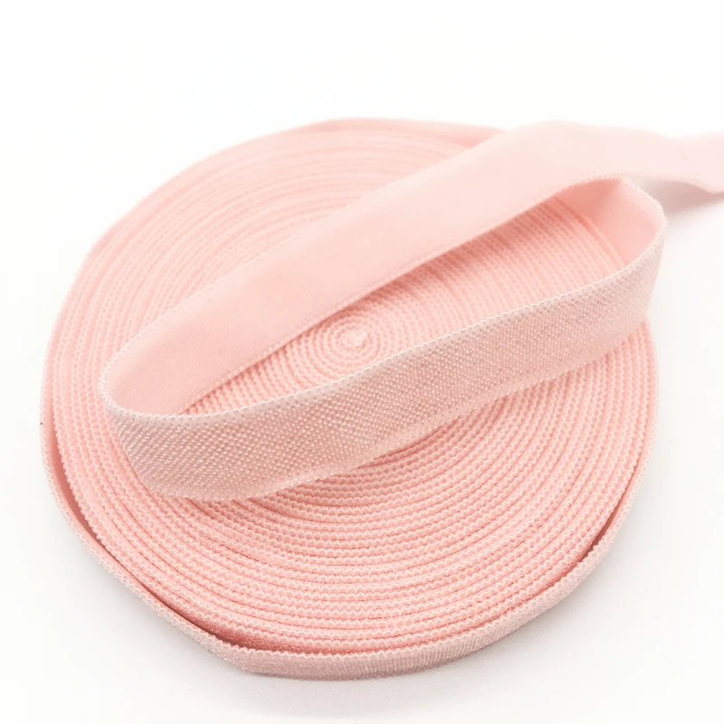 5 ярдов/лот 3/8 &quot10 мм розовый твердый FOE Fold Over Elastics спандекс атласная лента DIY