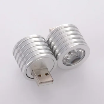 

Mini USB LED Spotlight Light Lamp Mobile Power Flexible Flashlight Mobile Power Headlight Silver USB Connector