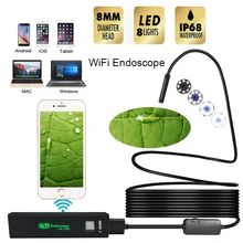HD 1200P Wifi эндоскоп камера USB IP68 Водонепроницаемый Бороскоп полужесткая трубка беспроводной видео осмотр для Android/iOS