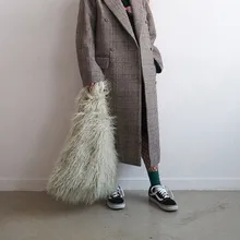 Роскошные женские сумки из искусственного меха, Вместительная женская зимняя сумка на плечо, модная женская сумка с верхней ручкой