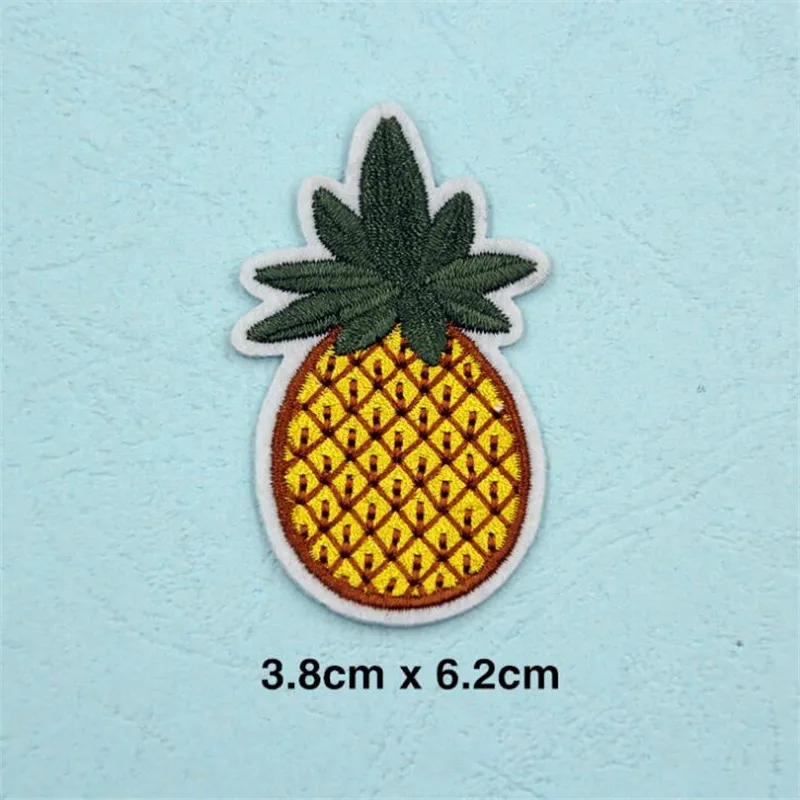 10 pcs Pineapple fruit patches badge for clothing iron embroidered