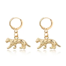 Dayoff Европейский круглый золотой серебряный Леопардовый обруч, Винтажные серьги в стиле панк с животными, Женские Ювелирные изделия, маленькие минималистичные серьги E599