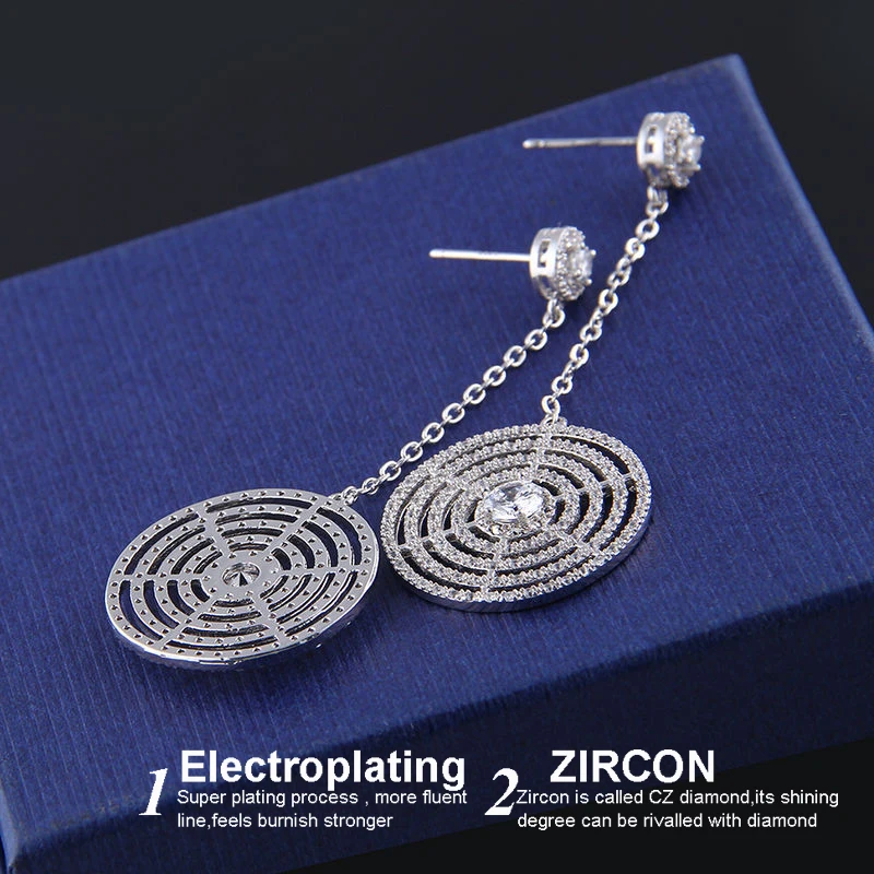 2017 темпераментные круглые длинные висячие серьги модные ювелирные изделия с