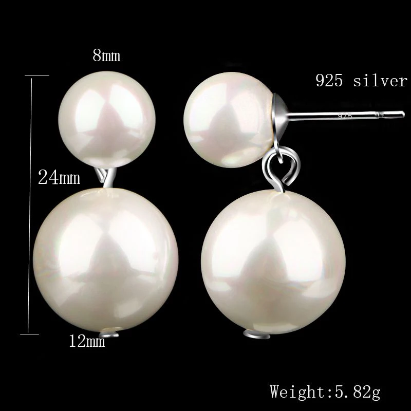 CHUKUI Trendy Silver 925 Jewelry Silver 925 Pearl Drop Earrings Gifts For Women Sterling Silver Dangle Earring (2)