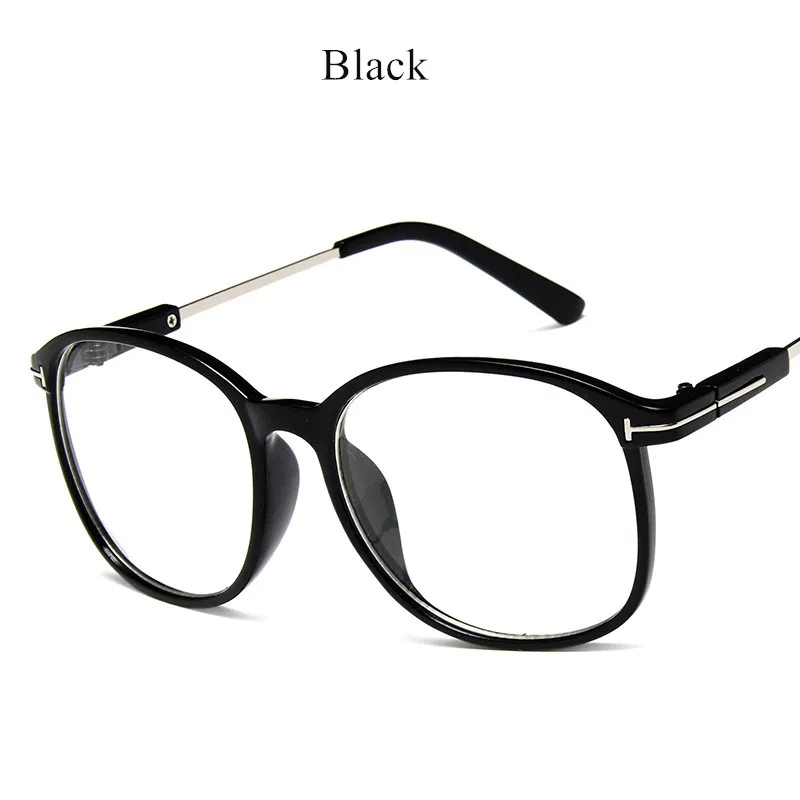 YOOSKE классические женские прозрачные очки, оптические оправы для очков, мужские ретро очки с прозрачными линзами, большие оправы, очки унисекс - Цвет оправы: Black