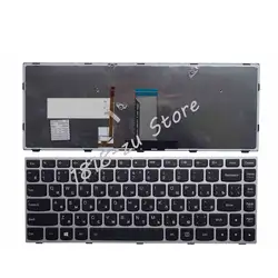 YALUZU Русская клавиатура для LENOVO B40 B40-30 B40-45 B40-70 B40-80U Z40 Z40-70 Z40-75 Клавиатура ноутбука Подсветка Серебряный RU лайу