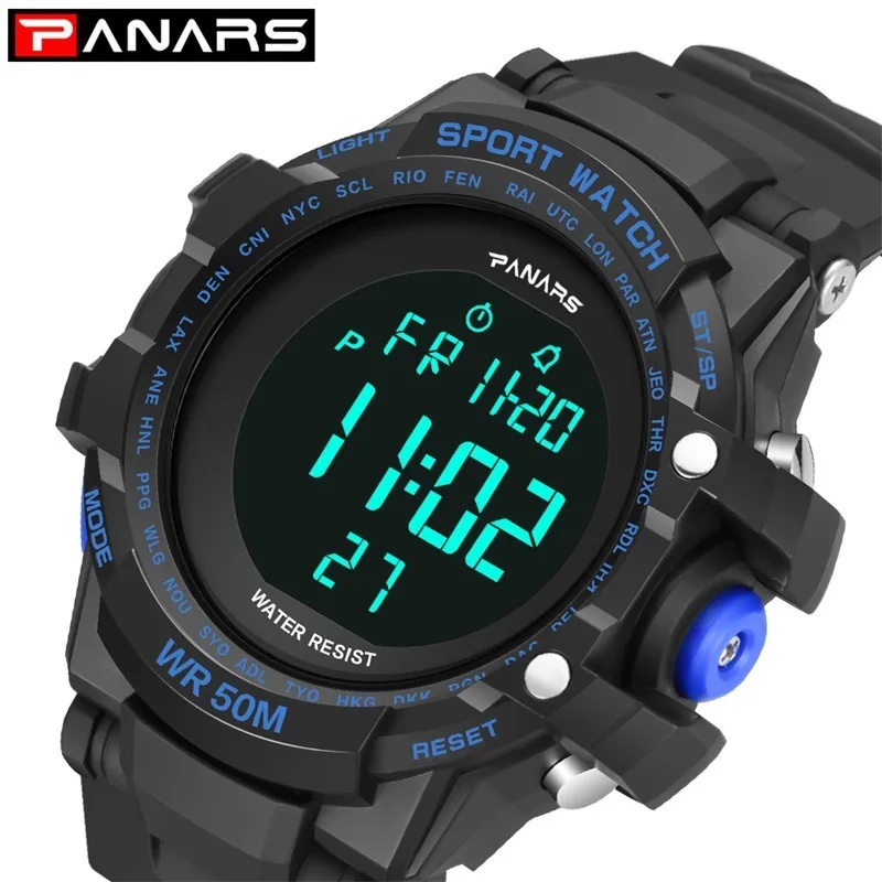 

PANARS New Men fashion children watch sports digital watch waterproof wrist electronic clock alarm people men Relogio Masculino