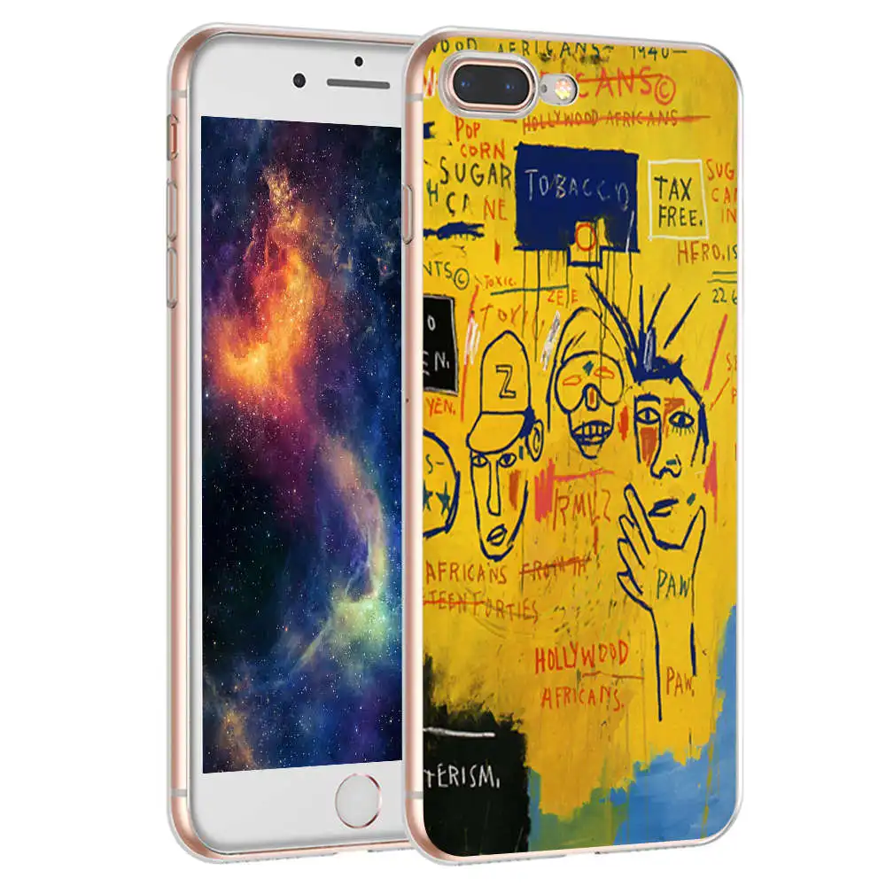 Minason, художественный чехол с граффити Jean Michel Basquiat для iPhone X, 5 S, 5S, XR, XS Max, 6, 6 S, 7, 8 Plus, мягкий силиконовый чехол для телефона, Fundas - Цвет: SJK2136021TM