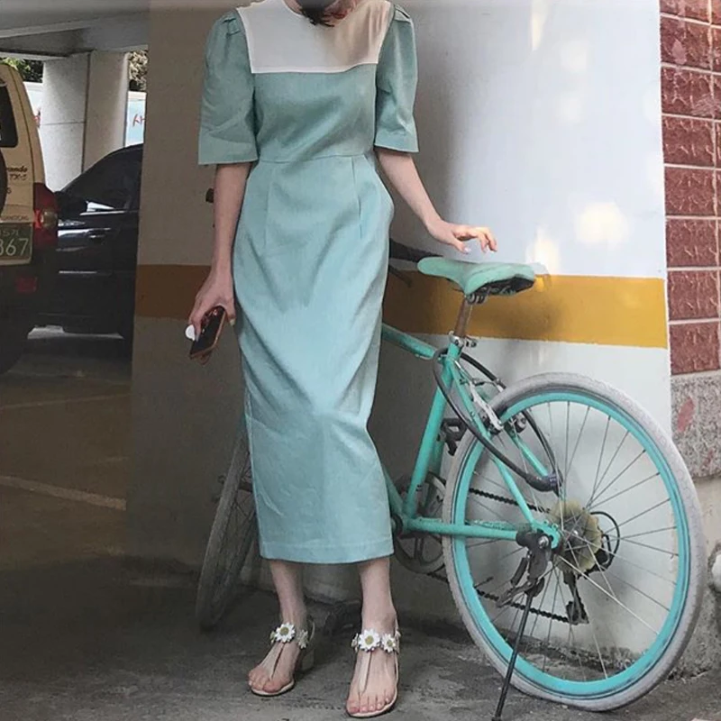 

Long Dress for Women Sexy Split Tunic Short Sleeve Cotton Casual Summer Maxi Beach Party Sundress Plus Size Vintgae Vestidos