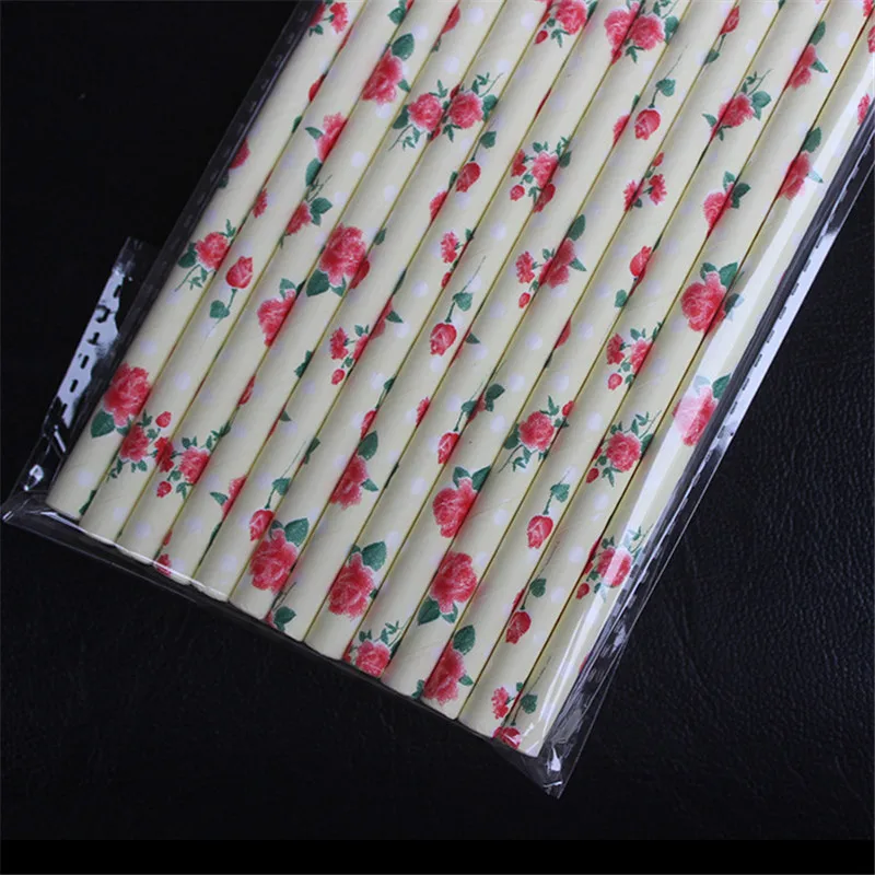 25 шт/лот одноразовый питьевой бумажные соломинки для дня рождения свадьбы рождественские украшения бумажная соломинка для питья