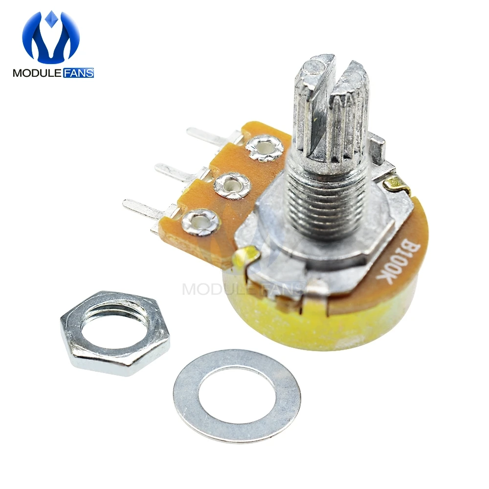 5PCS WH148 Rotary Potentiometer 1K 5K 10K 20K 50K 100K 500K Ohm Linear Taper 3P 3 Pin Potentiometer 3PIN For Arduino With Cap