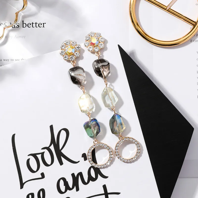

Trendy Women Dangle Earrings Coloured Irregular Acrylic Coloured Earrings Bohemian Drop Earrings Statement Earrings
