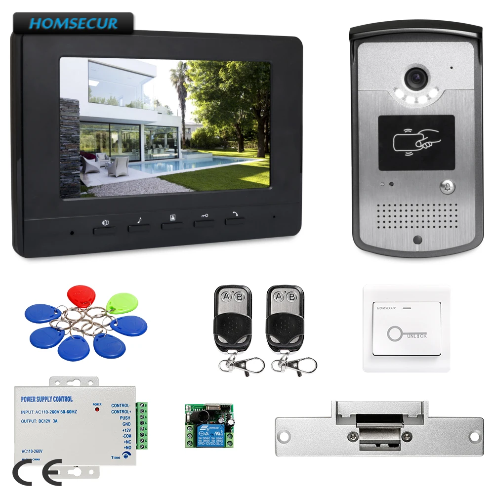 

HOMSECUR 7" Wired Video Door Entry Phone Call System with Intra-monitor Audio Intercom XC001+XM707-B