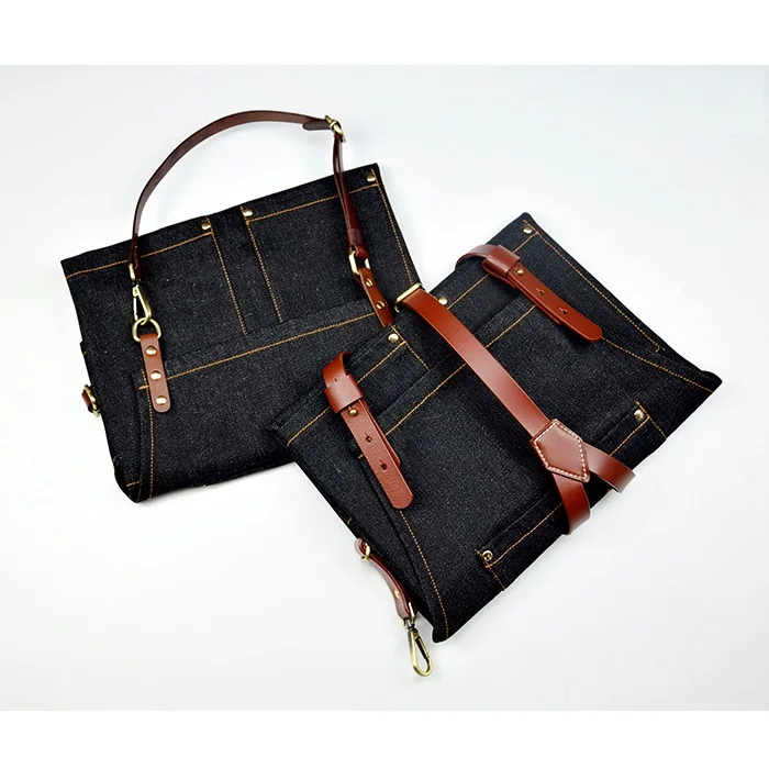  Denim Simple Antifouling Unisex Woman Men's Male Lady's Kitchen Cooking Chef Apron Restaurant Baris - 32814606266