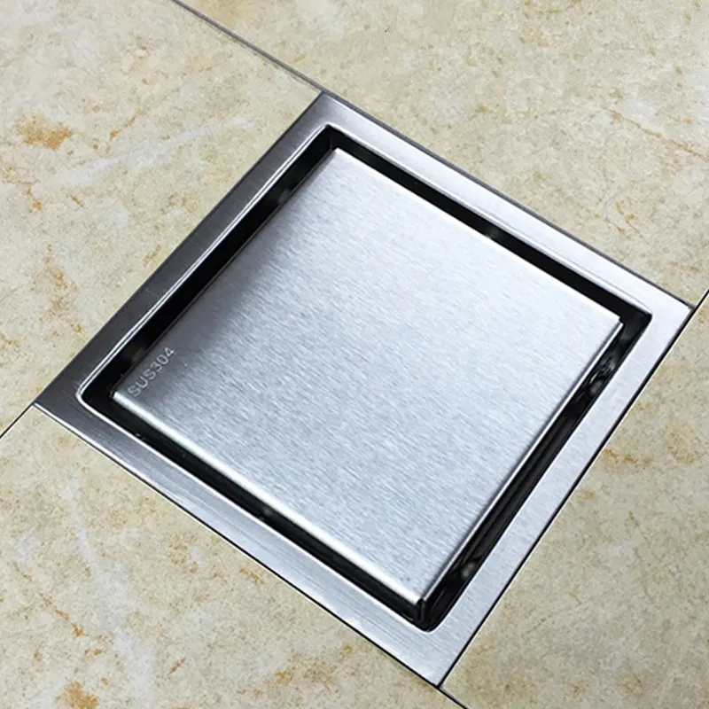 

Square Floor Waste Grates Bathroom Shower Drain Gravity launching Deepwater Deodorization 110 x 110 or 150x 150MM