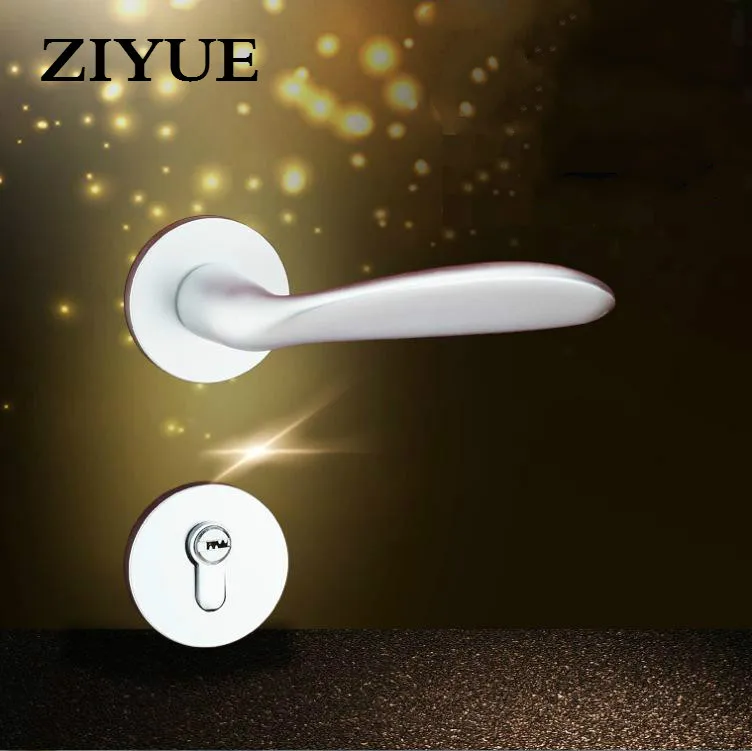Free Shipping Bedroom Door Lock Indoor Space Aluminum White Wooden Simple Split Handle Door Lock Free Shipping Bedroom Door Lock Indoor Space Aluminum White Wooden Simple Split Handle Door Lock