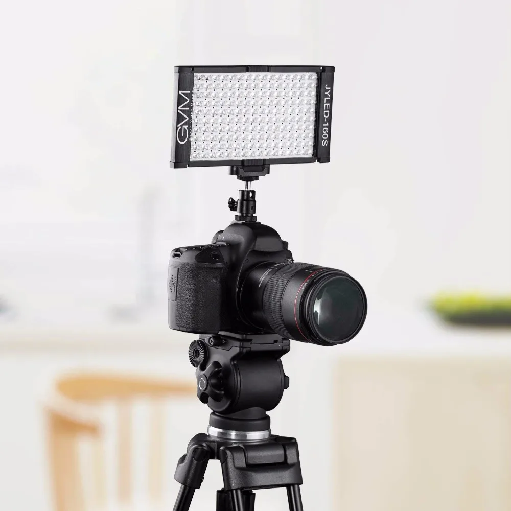 GVM 160 LED Video Light Lamp CRI97 Bi color 2300K 6800K Dimmable Camera