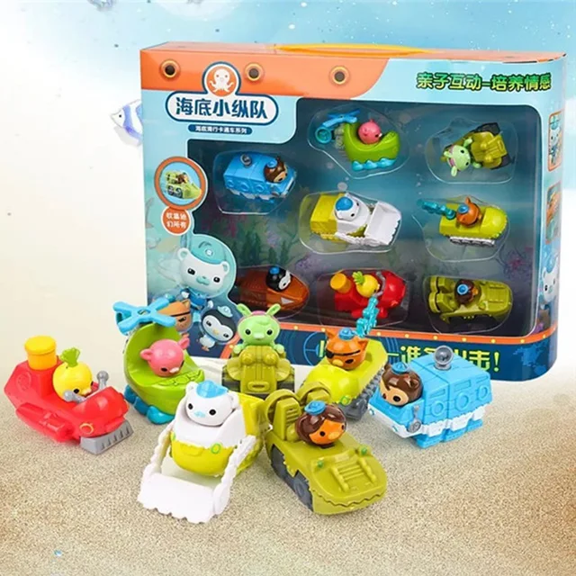 8 шт./компл. Octonauts фигурка игрушки подводная лодка автомобили капитан барнацелес мультфильм фильм куклы, детский подарок