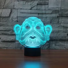 Большая голова 3d креативная лампа семь красочных сенсорных Led визуальная Таблица лампа производитель дистанционного сенсорного переключателя настольные лампы