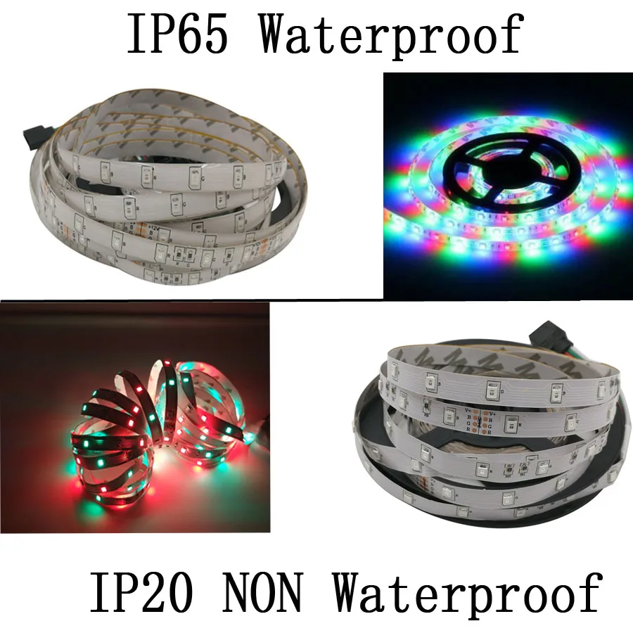 5m 10m 2835 Tira Conduzida Rgb Tira Conduzida Fita Luz Smd dc 12v à Prova d' Água Led Rgb Luz Diodo Fita Flexível com Wifi Controlador ir 7 Tiras de LED